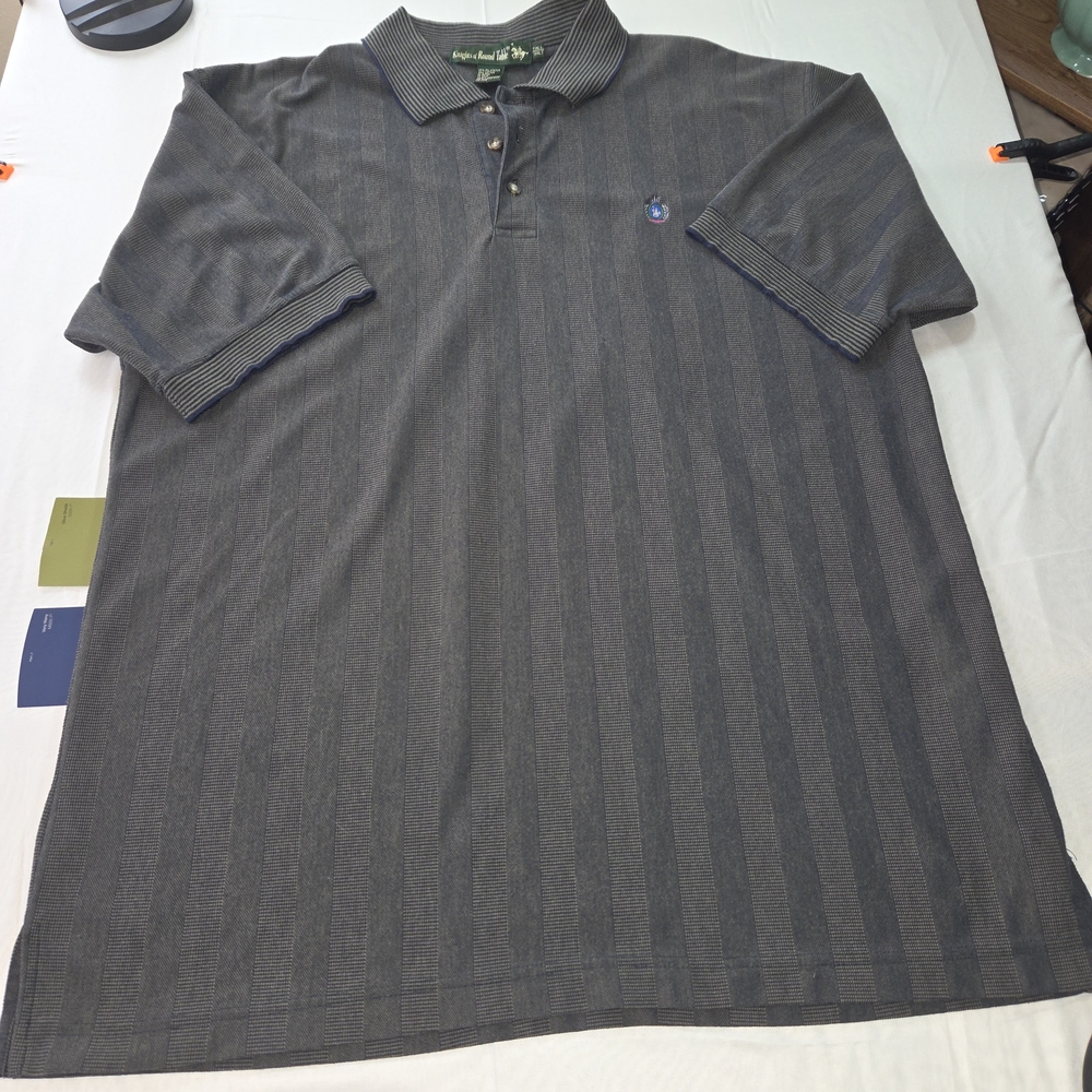 Men's Knights Of The Round Table Nevy/Olive Green Polo Shirt Size 3XLT. QQCP
